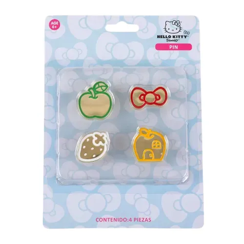 Calculadoras y Oficina Hello Kitty Hello Kitty Broches Para Mochila 4 Pzas