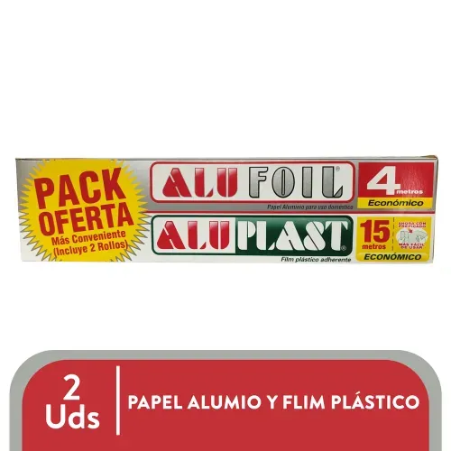 Pack Alufoil Mas Aluplast Film Papel 2ea