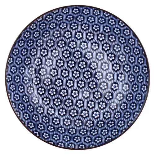 Vasos y Copas Mainstays Ms Plato Sopero Porcelana 8 Color Azul