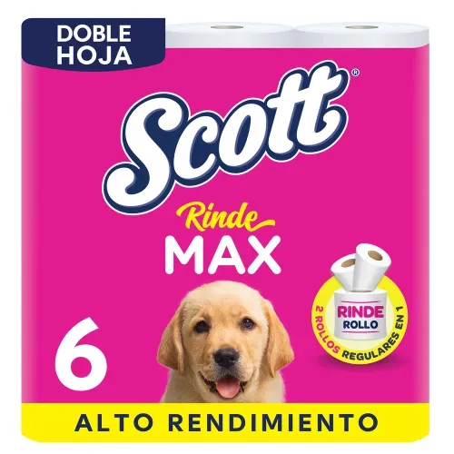 Papel Higiénico Scott Rindemax Doble Hoja - 6 Rollos