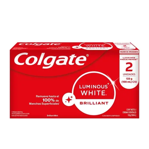Pasta Dental Colgate Luminous White Brilliant 2 Pack - 200 ml