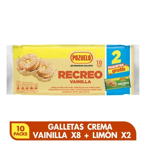 Galleta Pozuelo Recreo Vainilla + Limón - 480g