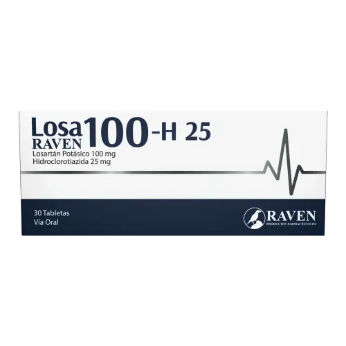 LosaRaven 100mg/25mg caja 30 comprimidos - Precio indicado por caja
