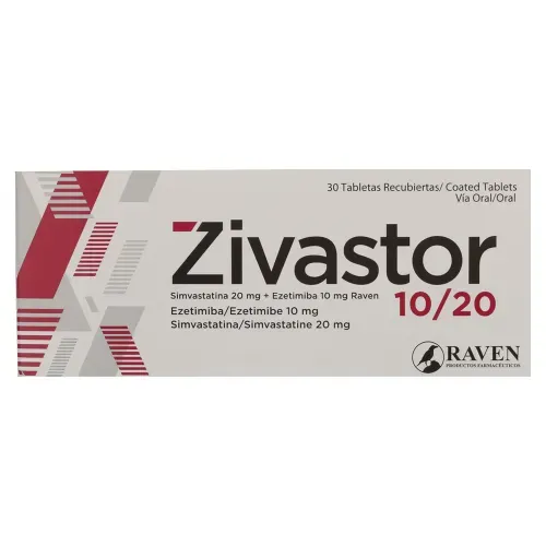 Zivastor 10 mg/20 mg caja 30 comprimidos - Precio indicado por caja