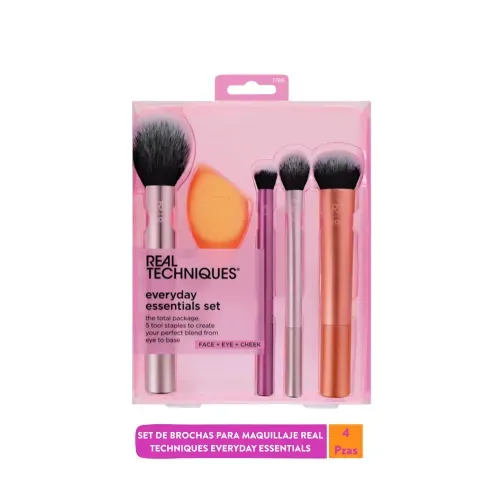 Set Brochas para maquillaje Real Techniques Everyday Essentials - 4 Pzas