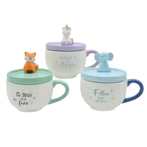 Taza 3d Con Tapa 400 Mililitros