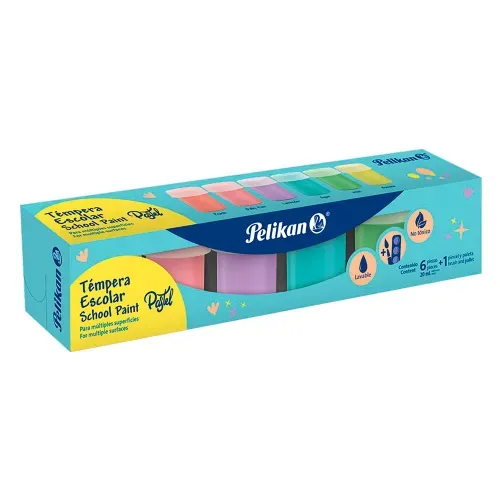 Tempera Pelikan, colores pastel - 6 uds