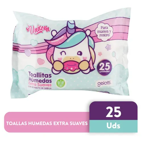Toallitas Húmedas Gelatti Unicornio 25 unidades