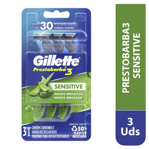 Prestobarba Gillette Desechable 3 Sensitive - 2 Uds