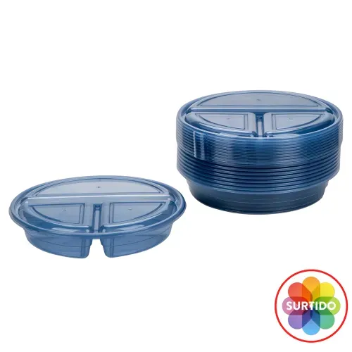 Recipiente Redondo 3 Divisioness 920ml