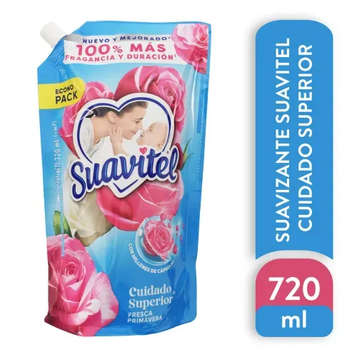 Suavizante De Telas Suavitel Cuidado Superior Fresca Primavera Doypack - 720ml