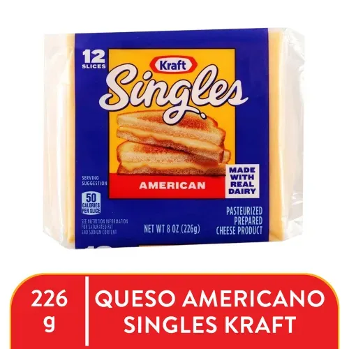 Queso Kreft tipo americano en rebanadas 12 Uds - 226 g