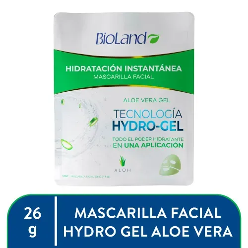 Mascarilla Facial Bioland Hydro Gel Aloe vera - 26 g