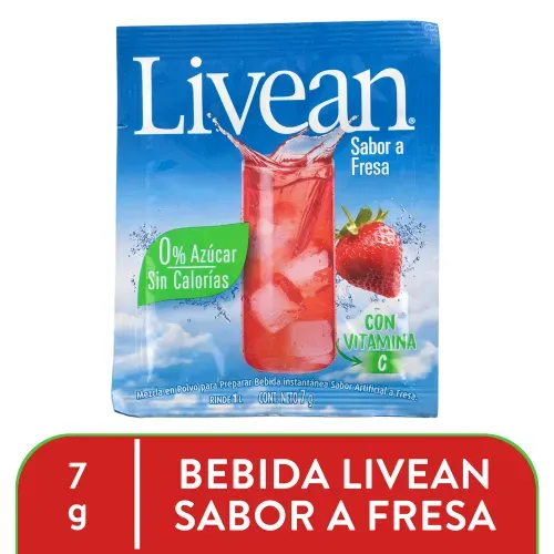 Bebida instantánea Livean sabor fresa - 7 g