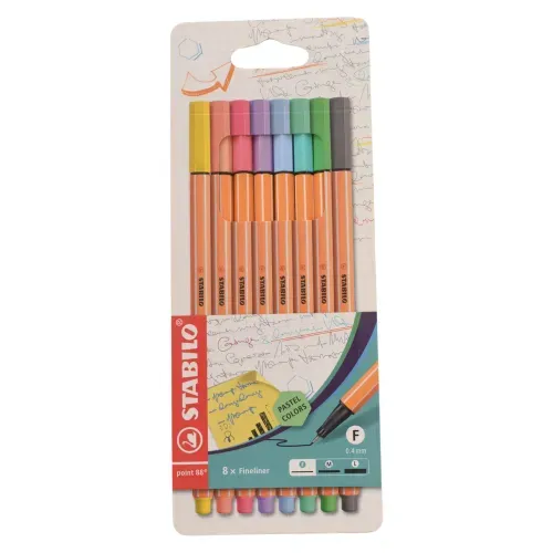 Plumilla Stabilo Point 88 Pastel 8 Clrs
