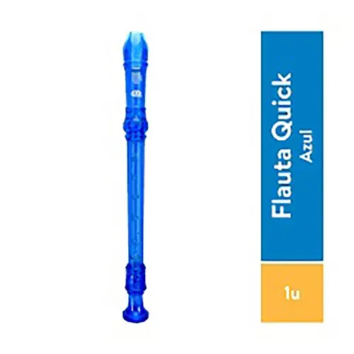 Flauta Quick Colores Y Crema Con Funda