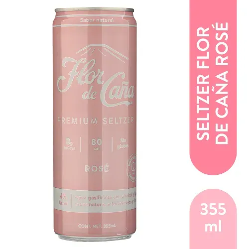 Bebida alcohólica Flor de caña premium seltzer rose - 355 ml
