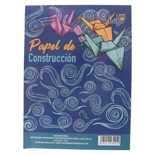 Papel construcción Búho, paquete -36 hojas/ 75 g