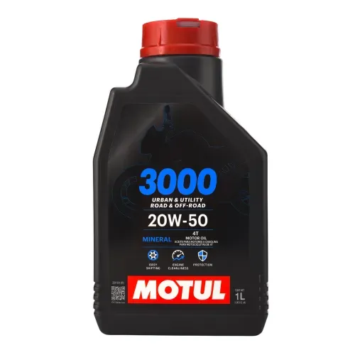 Aceite lubricante Motul 3000 para moto  20W50 4T - 1000 ml