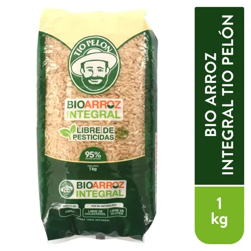 Arroz bio integral Tío Pelón 95% grano entero - 1000 g