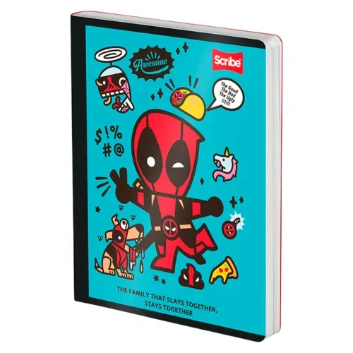 Cuad Scribe Cosido Gde Deadpool 100h