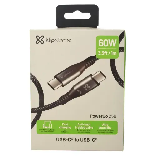 Klip Cable Usb c a Usb c 30w 1 8m
