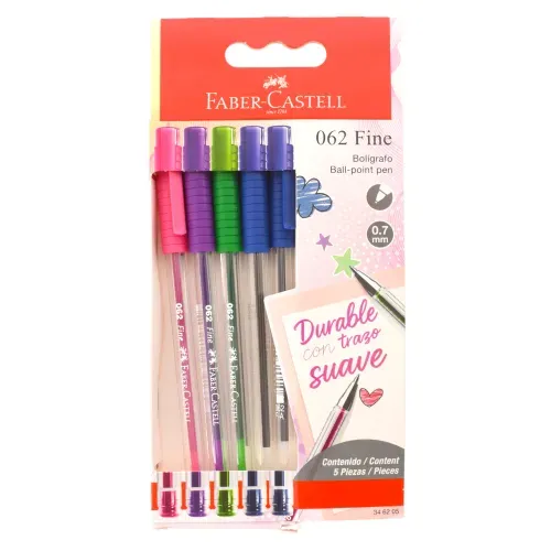 Boligrafo Faber Castell Fino 062 Bl 5 c