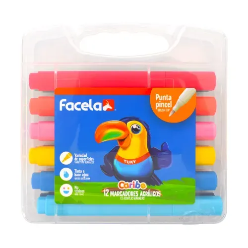 Marcadores Acrilico Caribe 12u