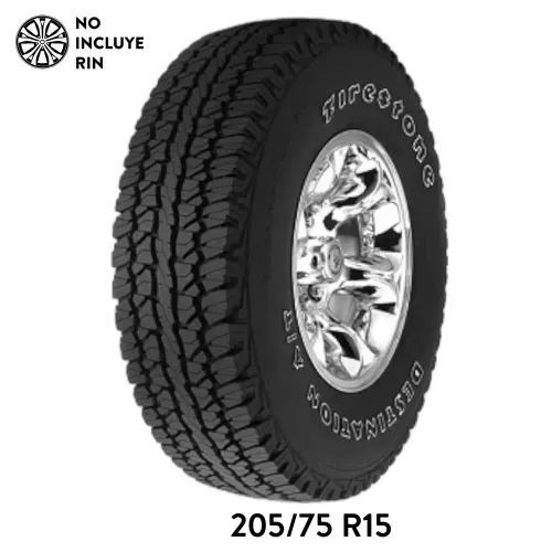 Llanta para auto Firestone, medidas: 205/75 Rin 15