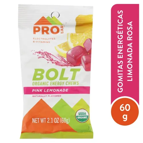 Gomitas energéticas Pro Bar bolt pink lemonade - 60 g