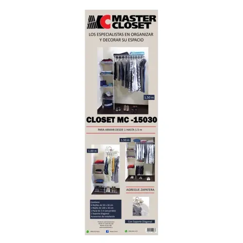 Closet Master MC-15030 de 1 a 1.5mts - unidad