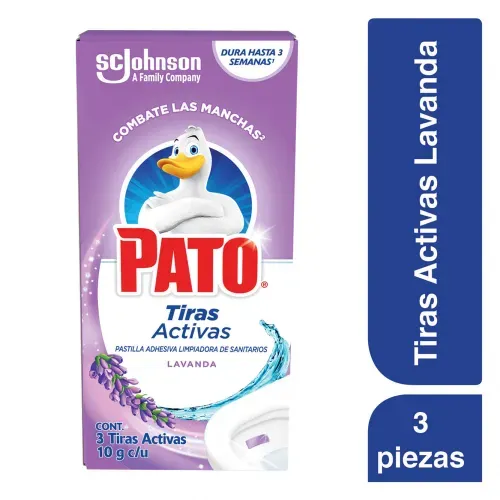 Limpiador Baño Pato Tiras Activas Pastillas Para Sanitario Lavanda - 3 Uds