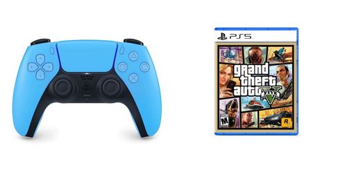 Accesorio PlayStation 5 Control Dualsense Starlight Blue + Juego Físico GTA V PS5