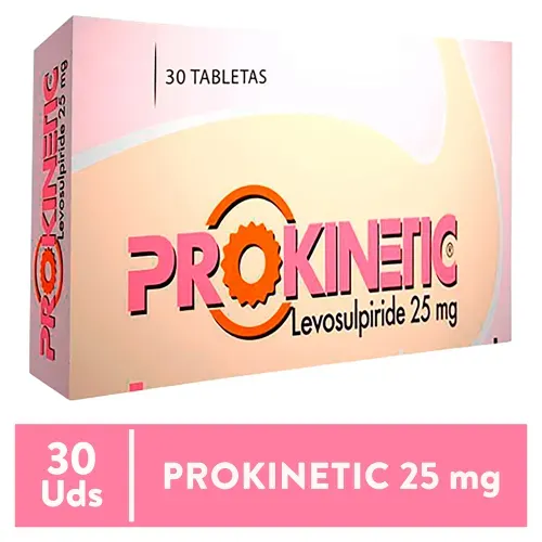 Prokinetic 25 mg caja 30 tabletas - Precio indicado por tableta