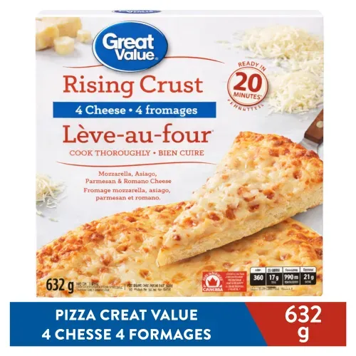 Pizza Great Value Congelada Rising Crust 4 Quesos - 632 g