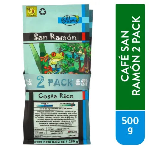 Café El gusto San Ramon Molido Tueste Medio 2 Pack - 500 g