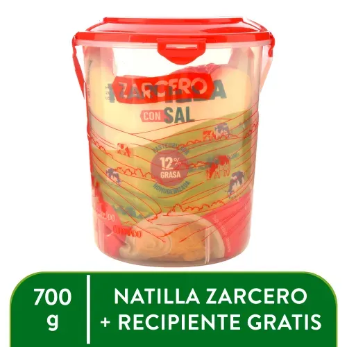 Natilla Zarcero Sal 700g Recip Gratis Unidad