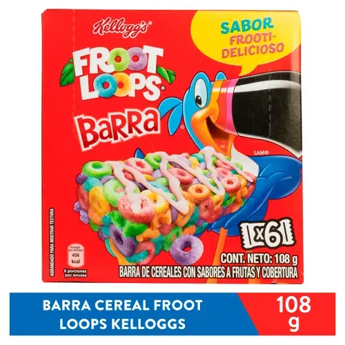 Barra Cereal Frootloops Kellogg 108 Gr