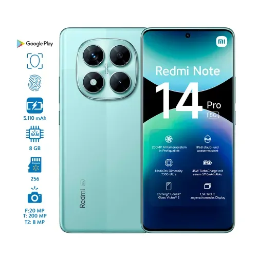 Celular Xiaomi Note 14 Pro 5G 8GB RAM 256GB Almacenamiento