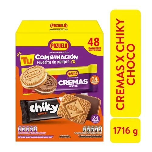 Galletas Pozuelo Chiky y Cremas pack 48 - 1716 g