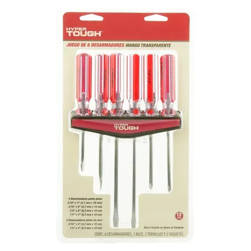 Juego De Desarmadores Hyper Tough Mango Transparente