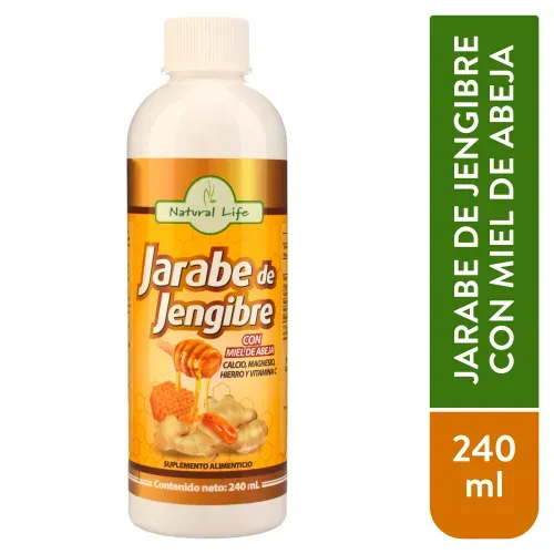 Jarabe Natural de jengibre con miel - 240 ml