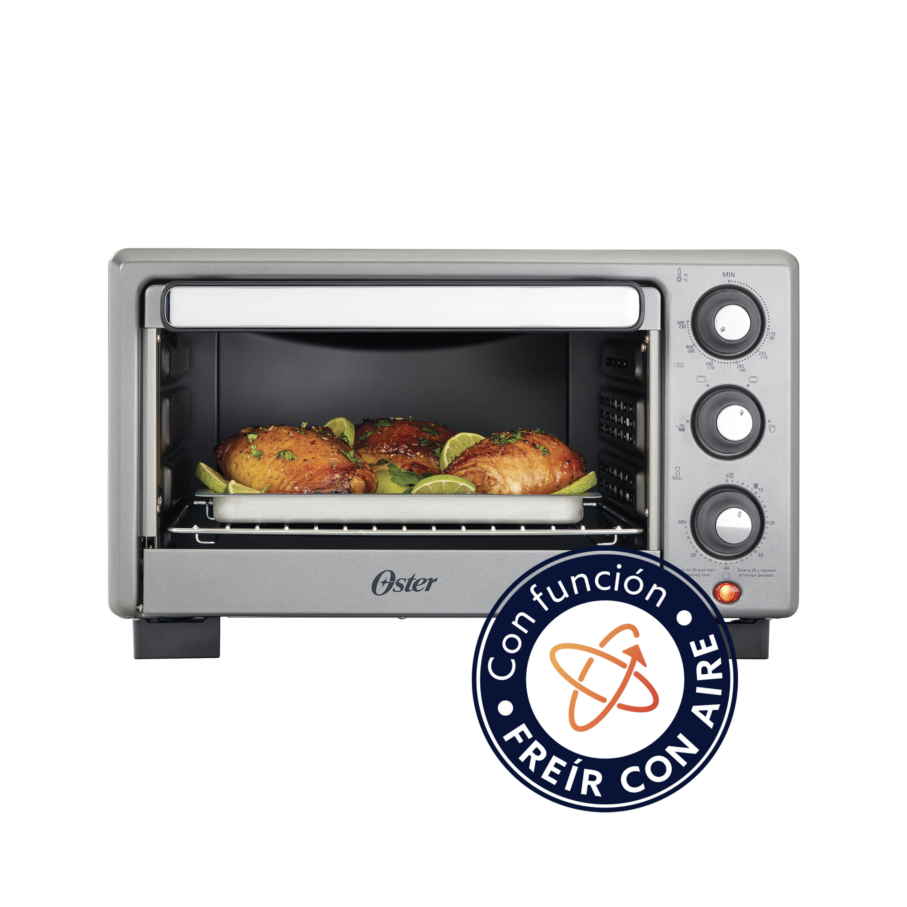 Horno Oster, con Freidora de Aire, de 17 L , para Freír al Aire, Hornear, Asar, Tostar, TSSTTV17MAFNS