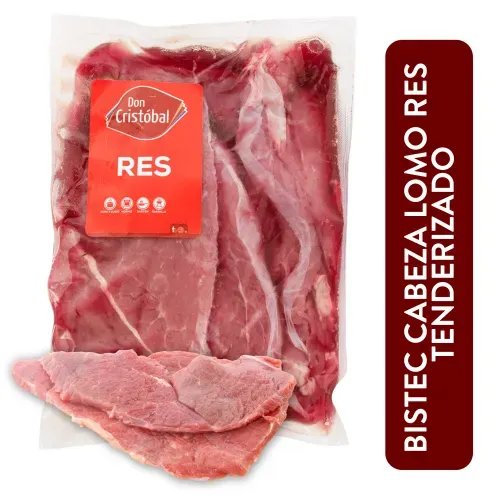 Bistec de res cabeza lomo Don Cristóbal tenderizado empacado - Precio indicado por kg