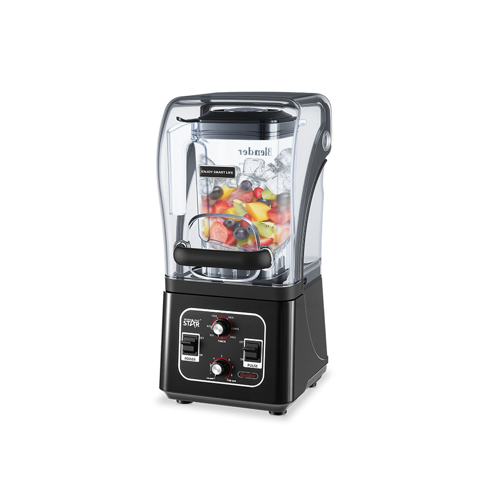 Licuadora Insonorizada Winning Star ST-2090 de Alta Velocidad 1600W 1.8L Negro