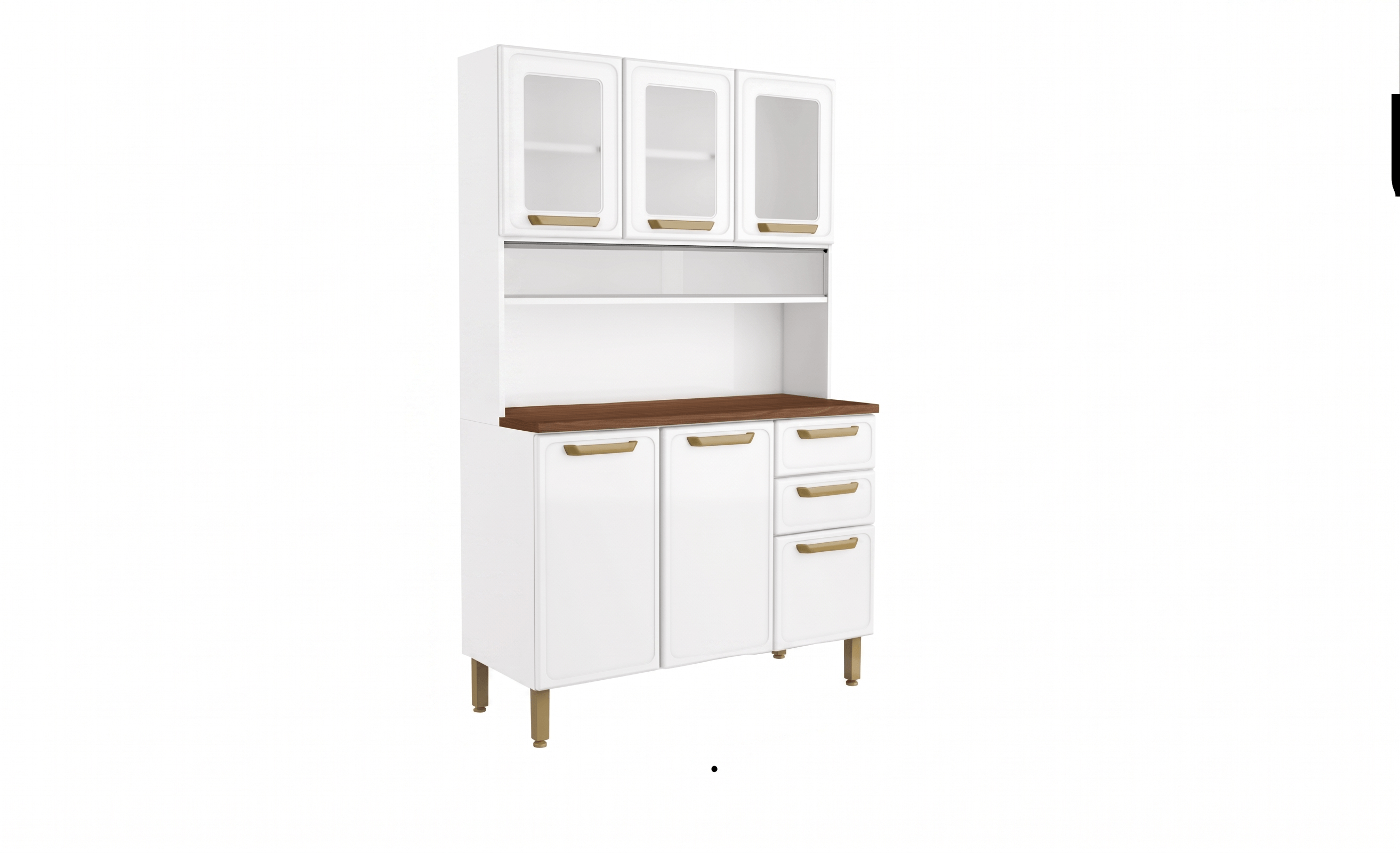 Mueble de acero para cocina Bertolini modelo Bella trinchante de acero color blanco con sobre 3 puertas 2 gavetas 120cm