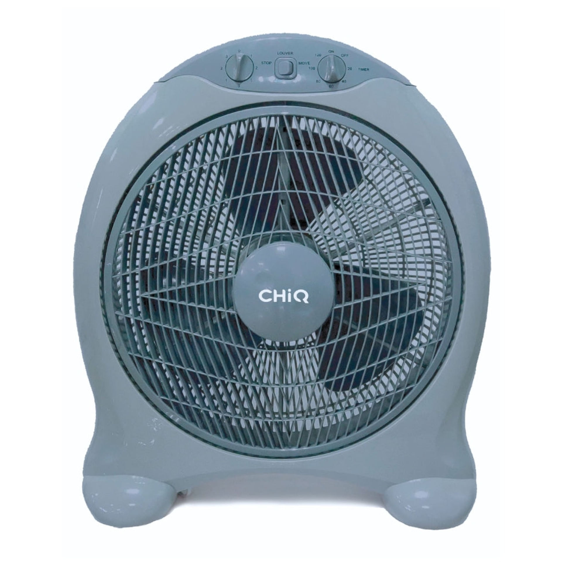 Ventilador Chiq box piso 16 pulgadas 3 velocidades temporizador gris CQVB16T1O1C