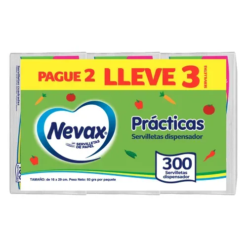 Servilletas de Papel Nevax Prácticas Dispensador - 300 unidades