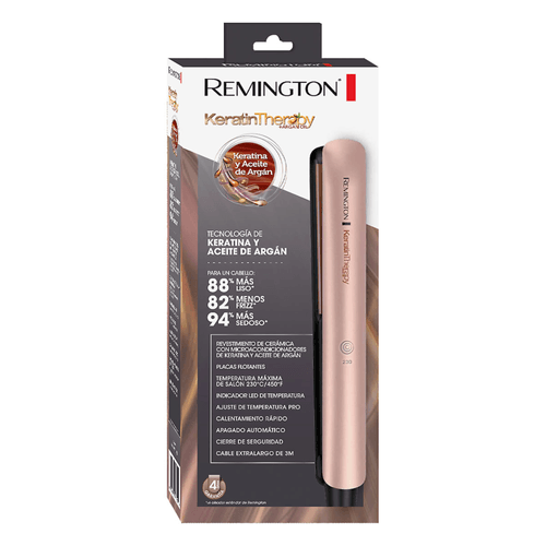 Alisadora REMINGTON  con Microacondicionadores de Keratina y Aceite de Argán,