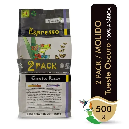 Café El Gusto Espresso Molido Tueste Oscuro 2 Pack - 500 g
